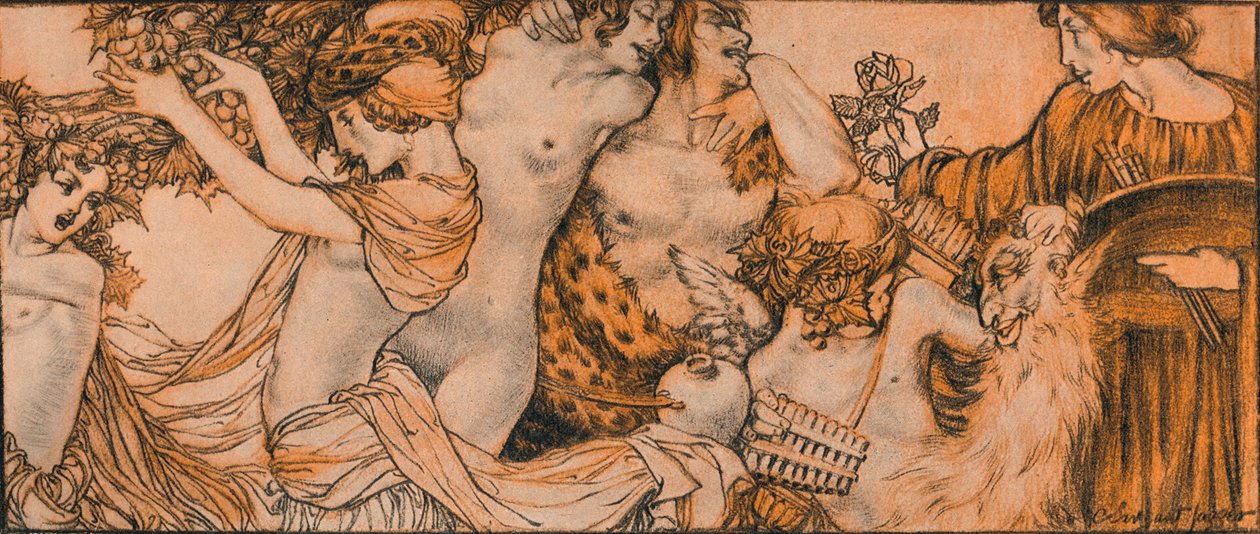 奥马尔·海亚姆（Omar Khayyam）Rubaiyat的插图，大约20世纪1914-1915年 作者 查尔斯·谢尔盖特·贾格尔