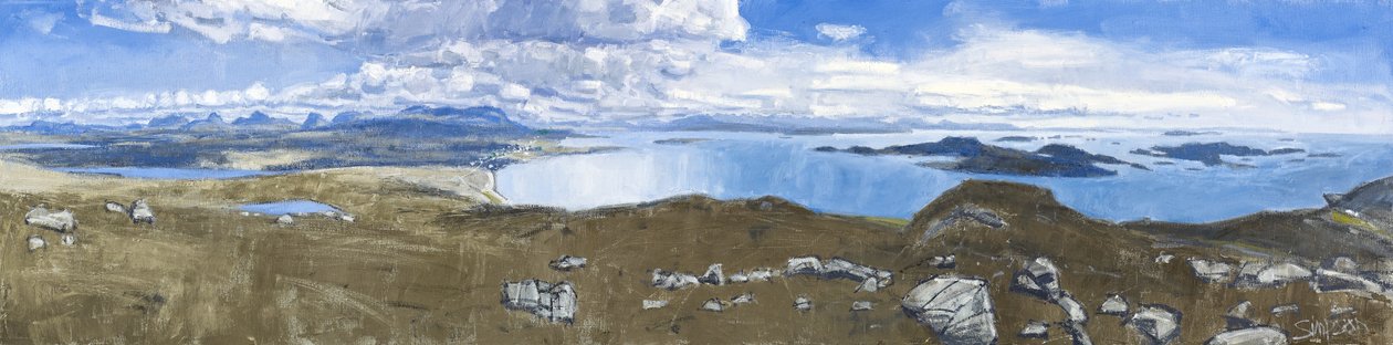 Achiltibuie 全景，2011 年（布面油画） 作者 查尔斯·辛普森