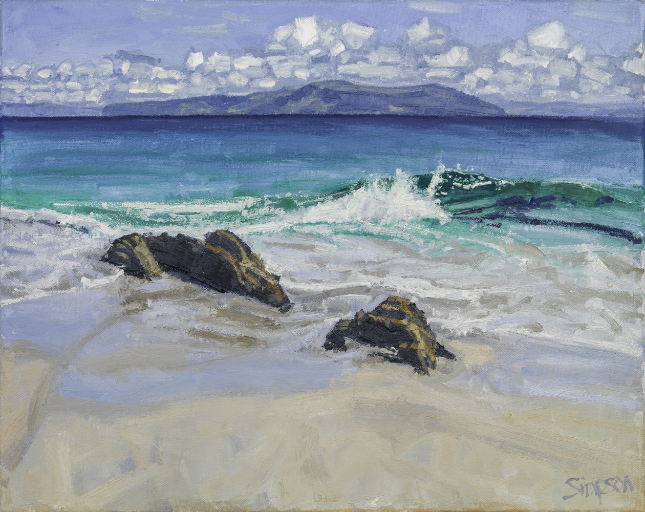破浪》，2016 年（布面油画） 作者 查尔斯·辛普森