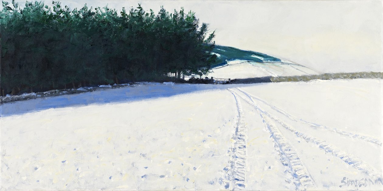 暗树与雪，2011 年（布面油画） 作者 查尔斯·辛普森
