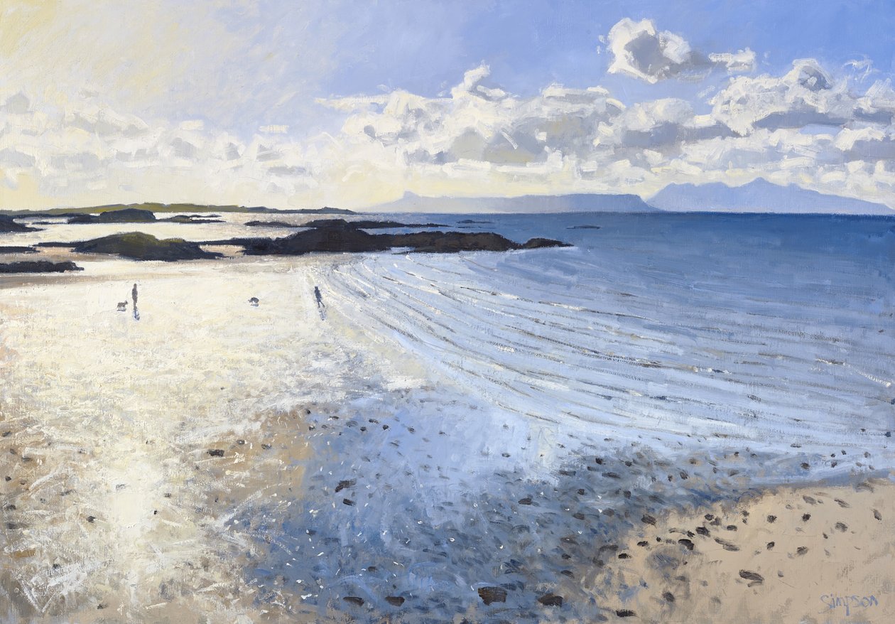 遛狗者，西海岸，2015 年（布面油画） 作者 查尔斯·辛普森