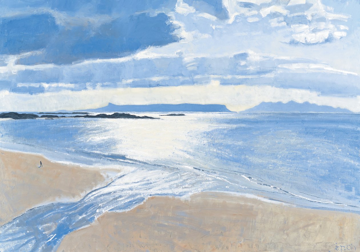 海上之光，艾格岛和朗姆岛，2015 年（布面油画） 作者 查尔斯·辛普森