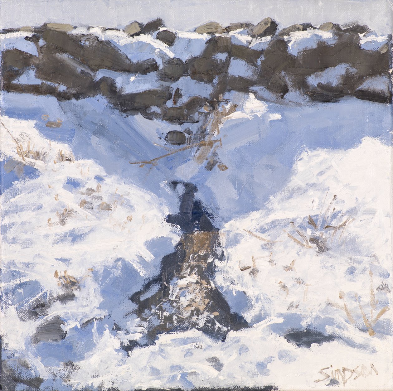 路边的雪》，2016 年（布面油画） 作者 查尔斯·辛普森