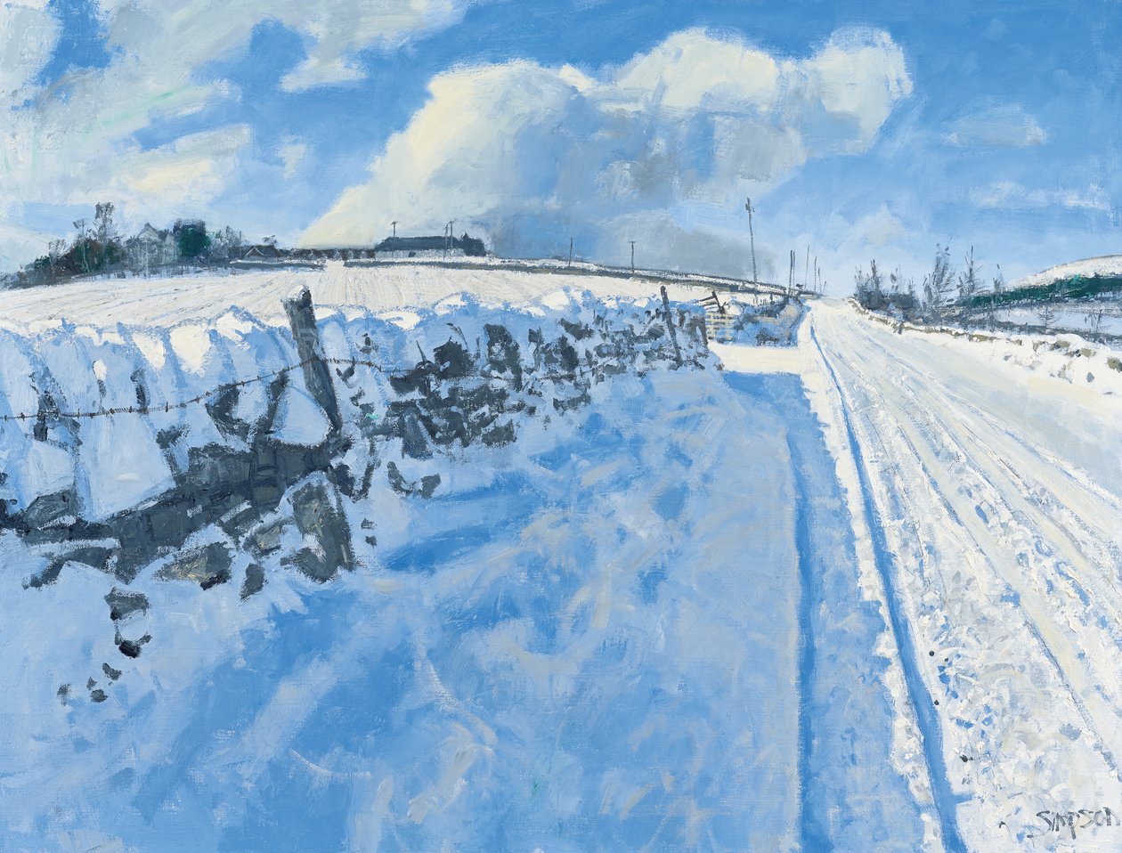 雪路，2014 年（布面油画） 作者 查尔斯·辛普森