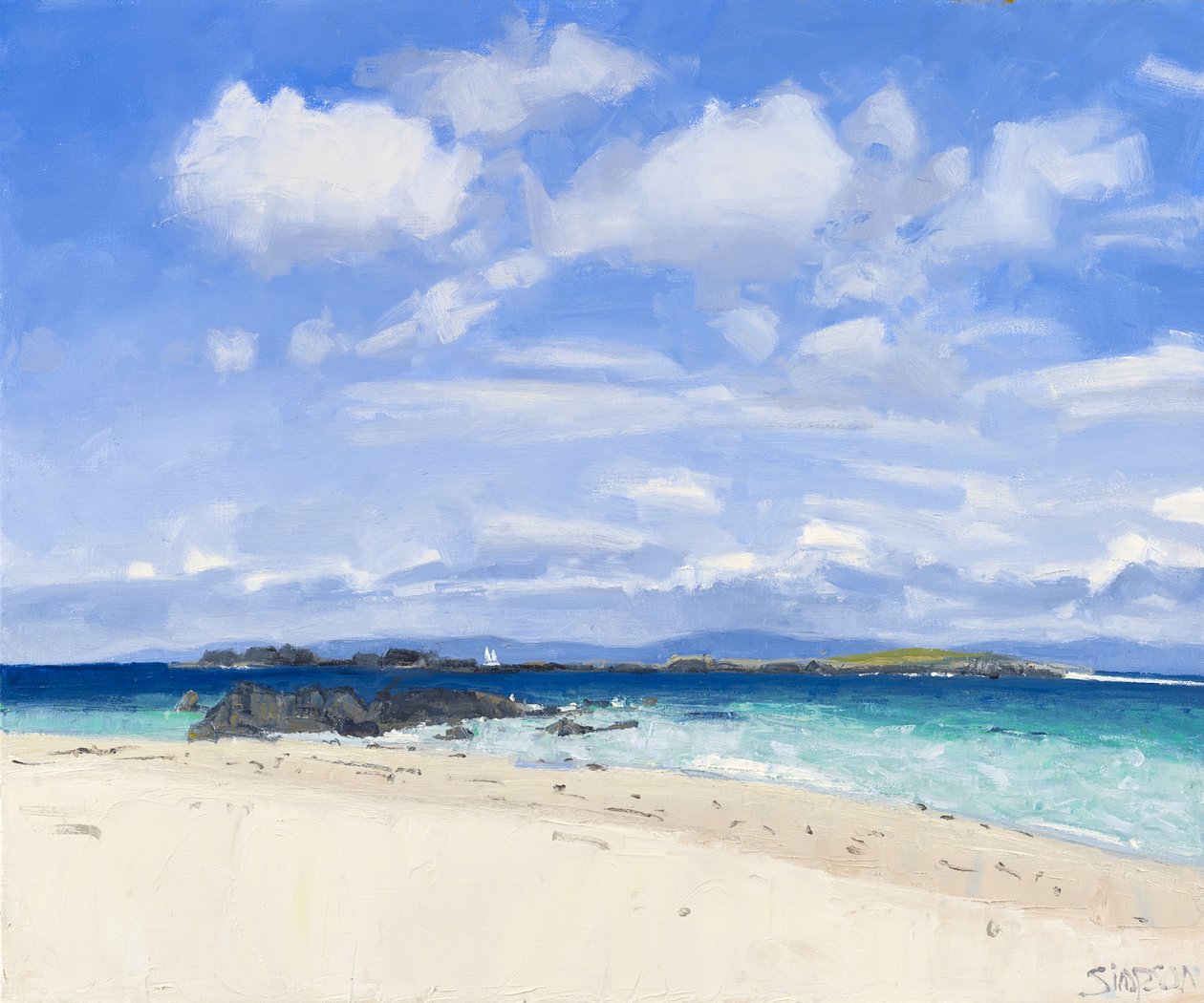 夏日天空，艾奥纳，2015 年（布面油画） 作者 查尔斯·辛普森