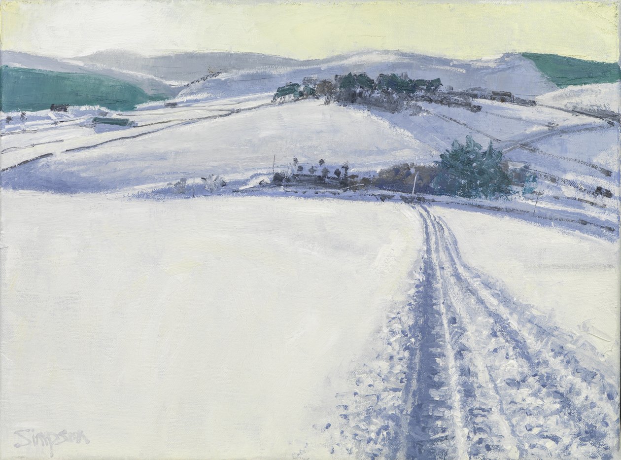雪中足迹，2016（布面油画） 作者 查尔斯·辛普森