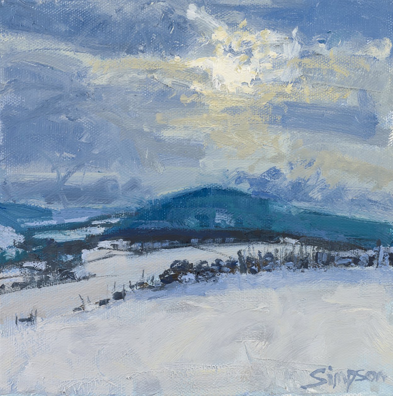 冬山，2015（布面油画） 作者 查尔斯·辛普森