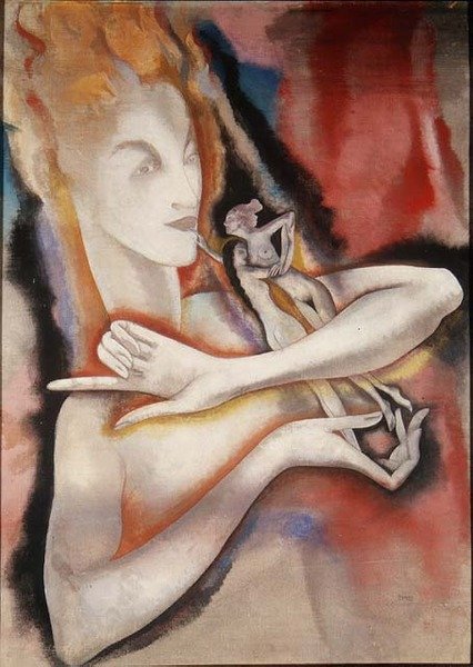 精神保护》，约1926-28（画布上的钢笔画） 作者 查尔斯·西姆斯