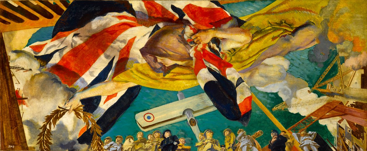 1919年，土木工程师学会大厅的天花板绘画研究 作者 查尔斯·西姆斯