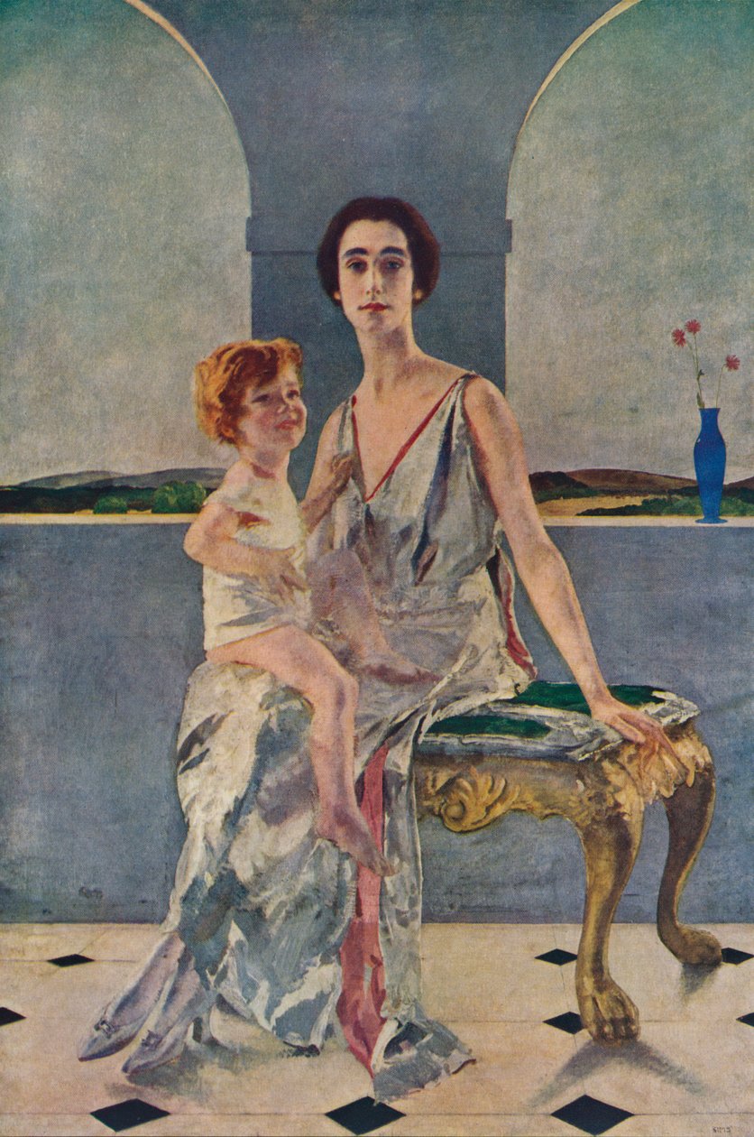 洛克萨维奇伯爵夫人和她的儿子，1922年，1935年 作者 查尔斯·西姆斯
