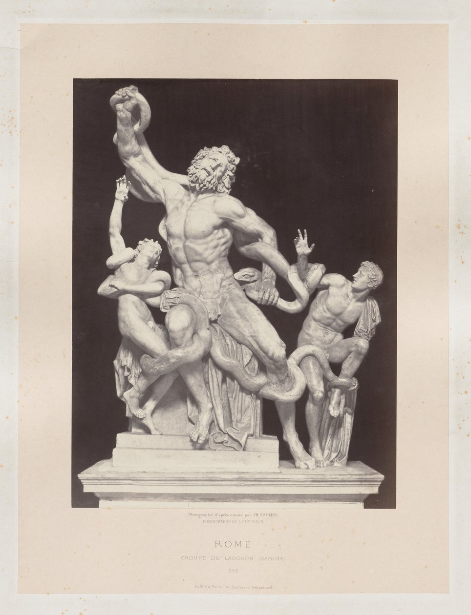 罗马：梵蒂冈Laocoon集团，c。 1860年。 作者 查尔斯·苏里尔