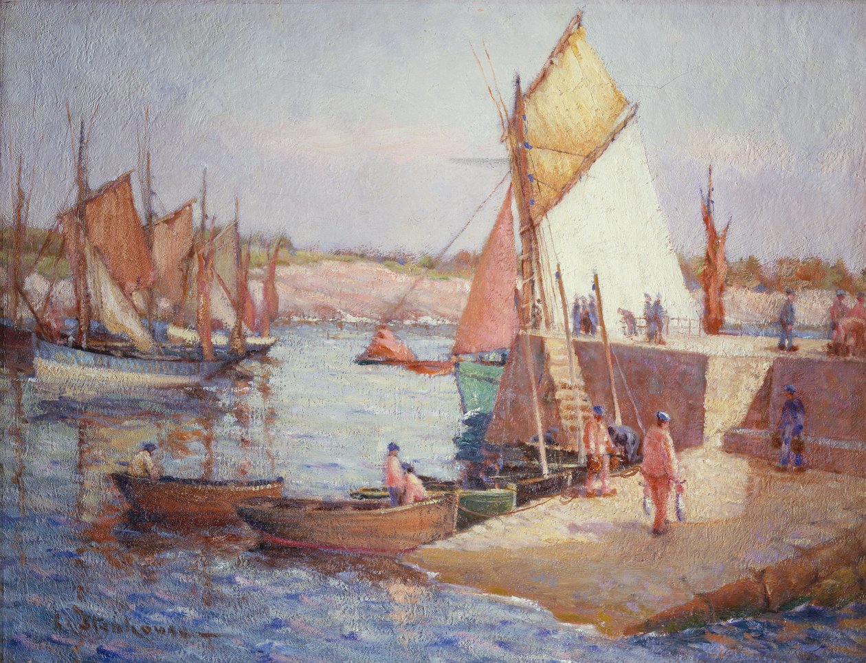 在码头（布面油画） 作者 