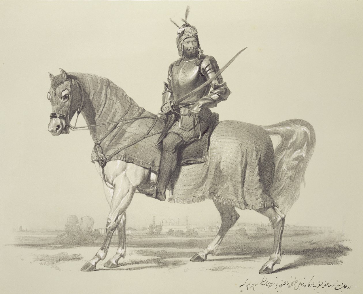 Panjab：Rajah Lal Sing，来自&39;Recollections of India&39;的第13页，由Auguste Francois Laby（1784-1860）雕刻1847年 作者 查尔斯·斯图尔特·哈丁