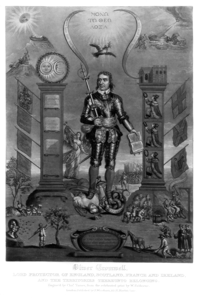 奥利弗·克伦威尔（Oliver Cromwell），英国士兵和政治家，1816年。 作者 查尔斯·特纳