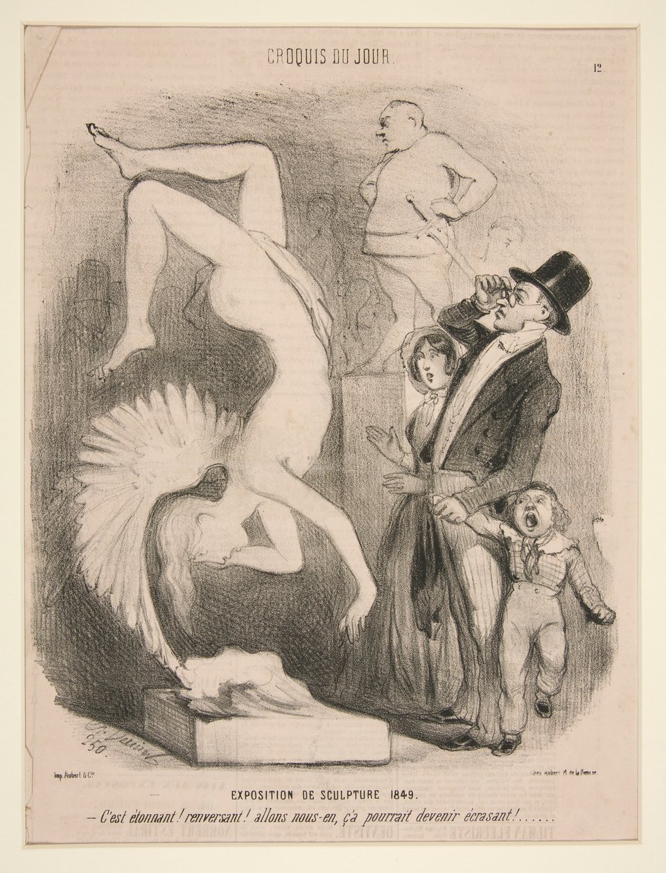 1849 年雕塑展》（Exposition de Sculpture 1849），选自发表在《新闻报》上的《每日速写》（Croquis du Jour）系列 作者 查尔斯·韦尼尔
