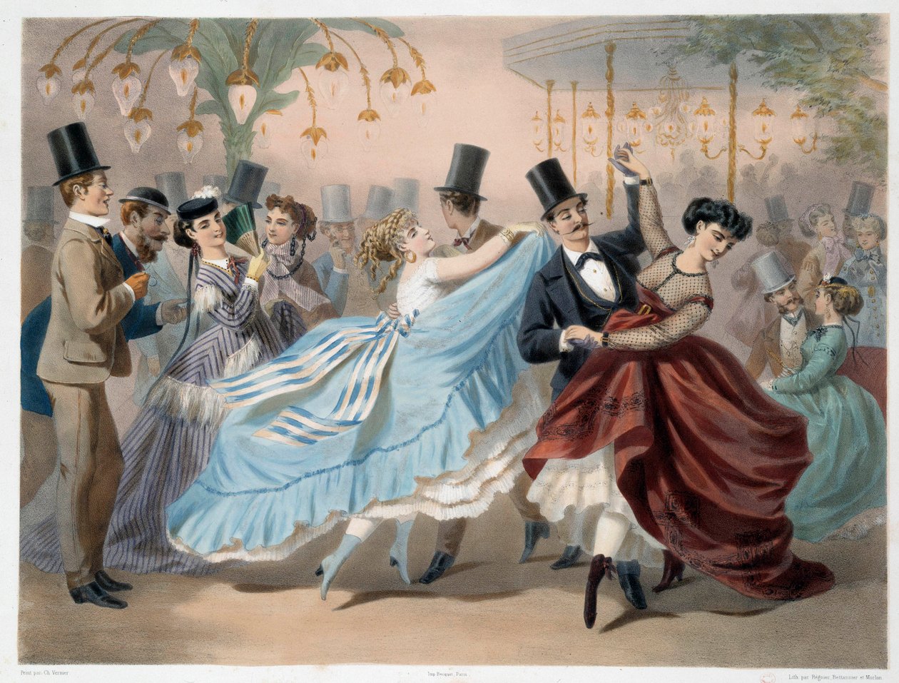 Le bal Mabille 石版画 by Charles Vernier (1831-1887) 19 世纪巴黎，Musee Carnavalet 作者 查尔斯·韦尼尔
