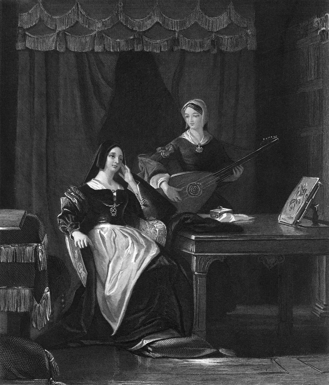 凯瑟琳女王（Queen Katherine），英国亨利八世的皇后配偶，十九世纪。 作者 查尔斯·W·夏普