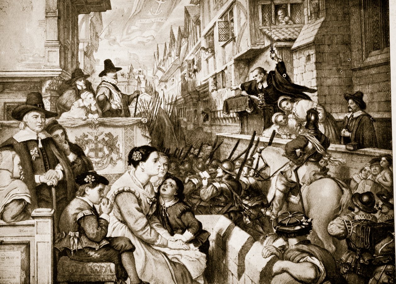 火车乐队离开伦敦，插图来自&39;哈钦森的英国民族故事&39;，c.1923 作者 查尔斯·韦斯特·科普