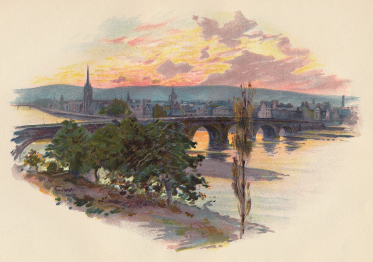 珀斯（Perth），从Bridge End，1907年，c1890年 作者 查尔斯·威尔金森
