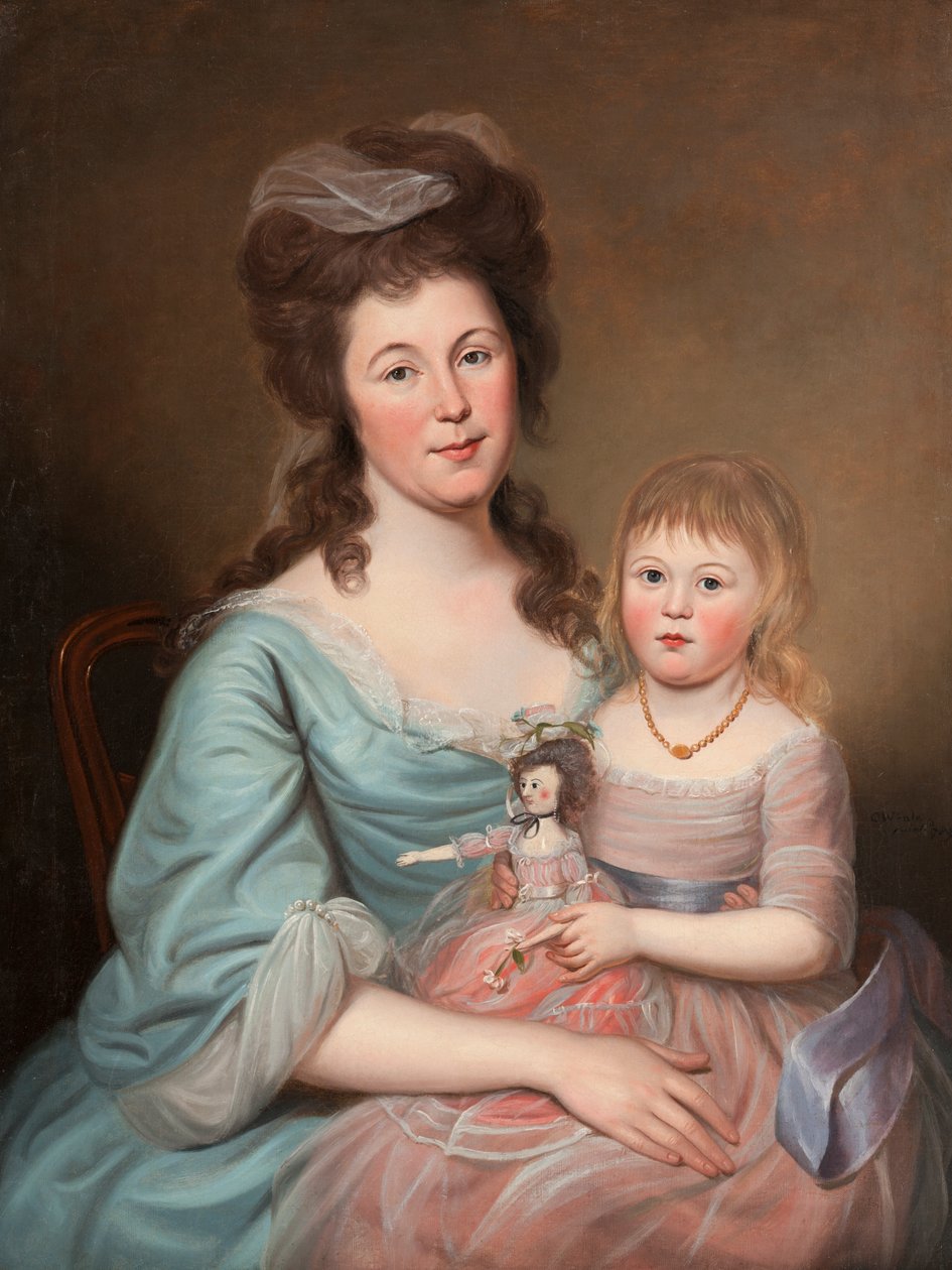 Peggy Sanderson Hughes和她的女儿，1788-89 作者 查尔斯·威尔森·皮尔