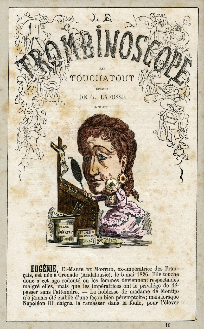Eugenie de Montijo，“ Le Trombinoscope”号的封面1871年10月10日 作者 查尔斯·德拉佛斯