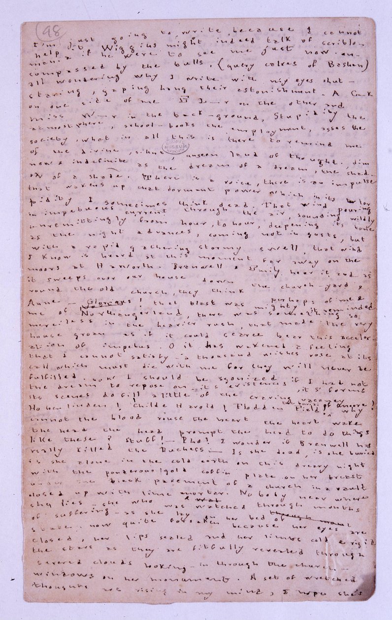 Roe Head Journal的专页，1886年8月11日 作者 夏洛特·勃朗特
