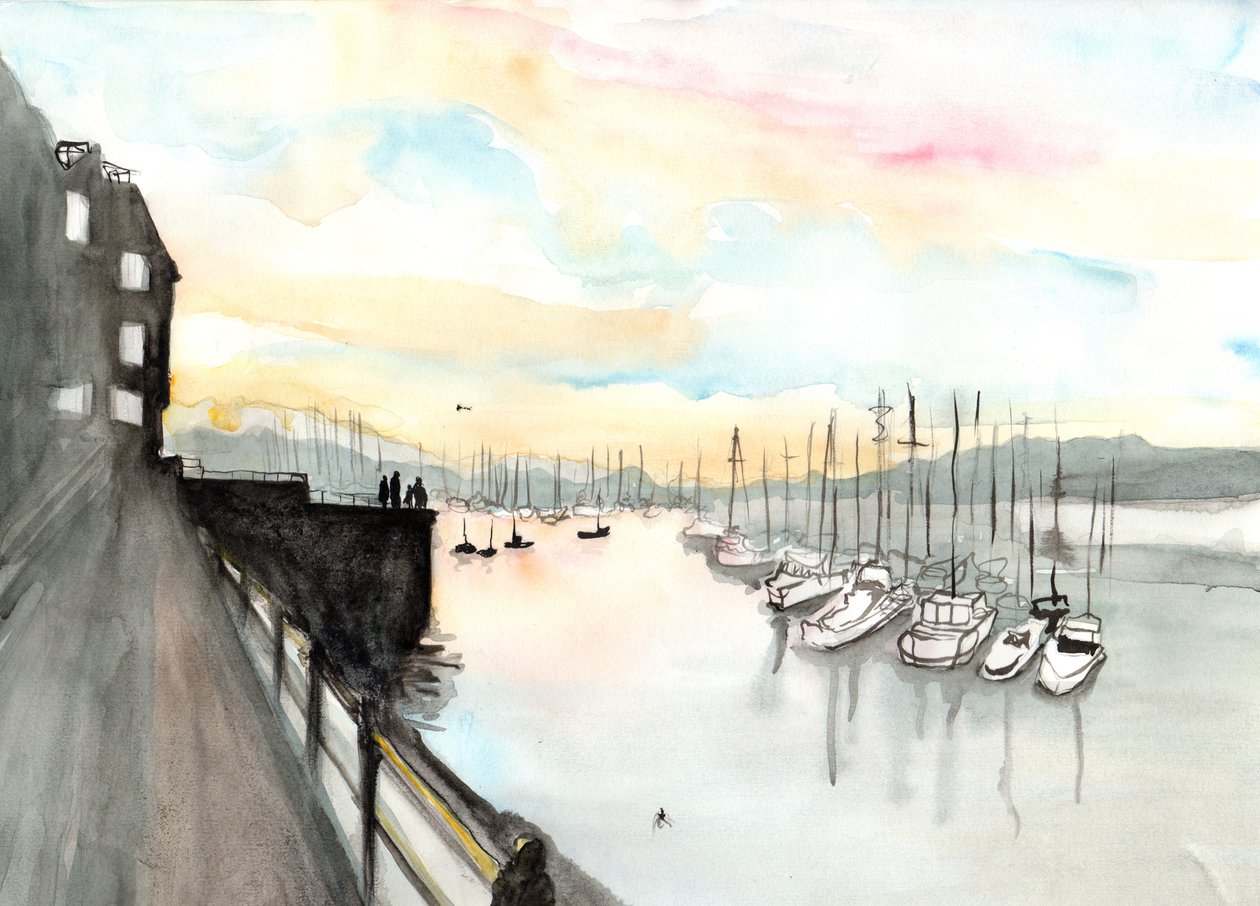 法尔茅斯，2013（水彩画） 作者 夏洛特奥尔