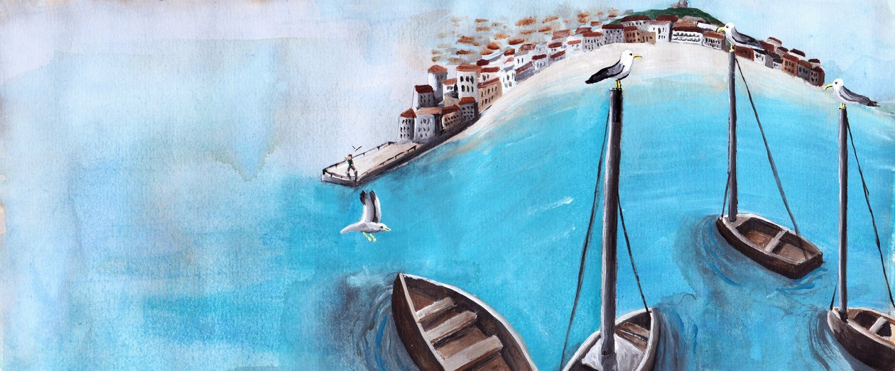 海鸥的故事》，2012年（丙烯和水墨）。 作者 夏洛特奥尔