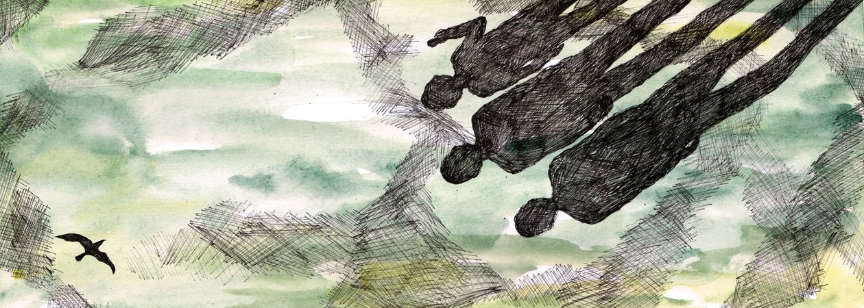 海鸥的故事》，2020年（钢笔和水彩画） 作者 夏洛特奥尔