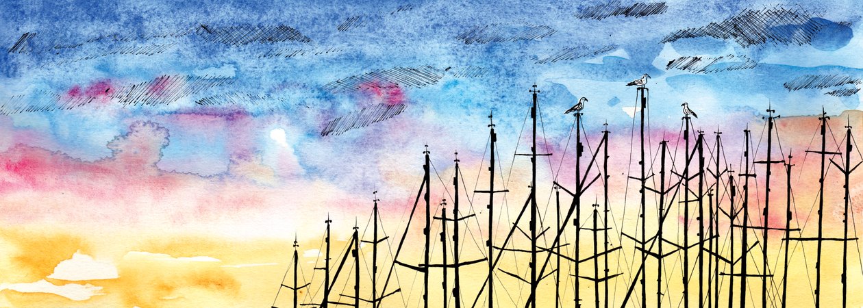海鸥的故事》，2020年（水彩和钢笔）。 作者 夏洛特奥尔