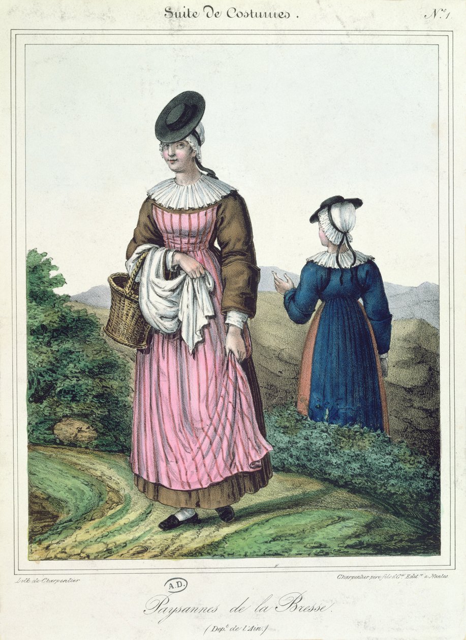 1845年布雷斯地区的农民服饰 作者 夏彭帝