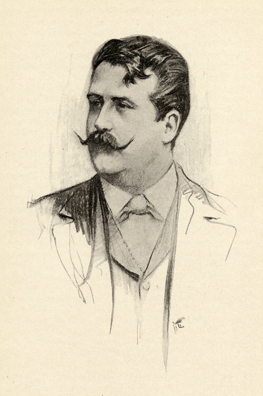 Ruggero Leoncavallo（1857-1919）来自Olin Downes的&39;The Lure of Music&39;插图，1922年 作者 蔡斯·爱默生