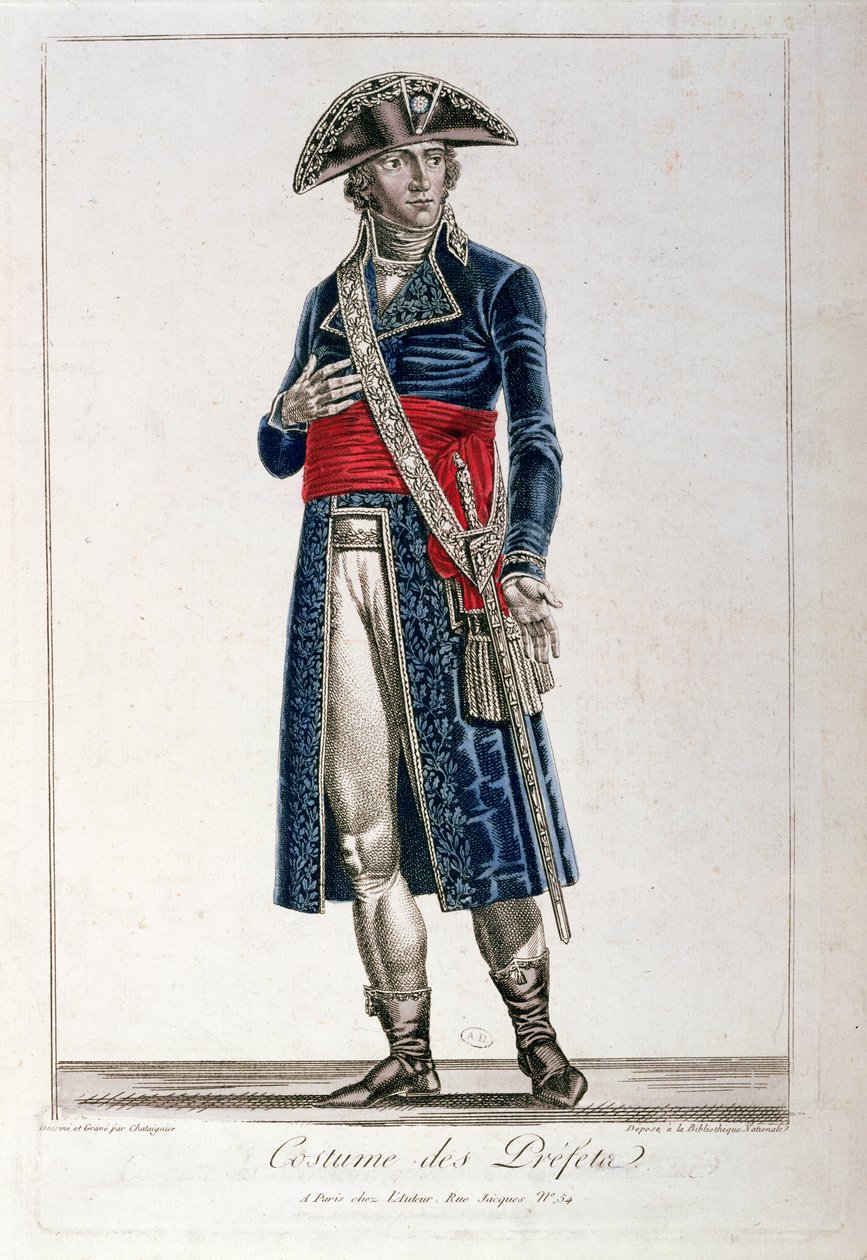 第一共和国领事馆（1799-1804）期间省长的服装，c.1800（另见217238） 作者 查塔尼埃