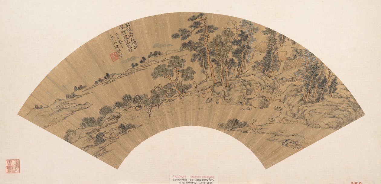 在溪流中洗脚的隐士，1629年。 作者 陈冠