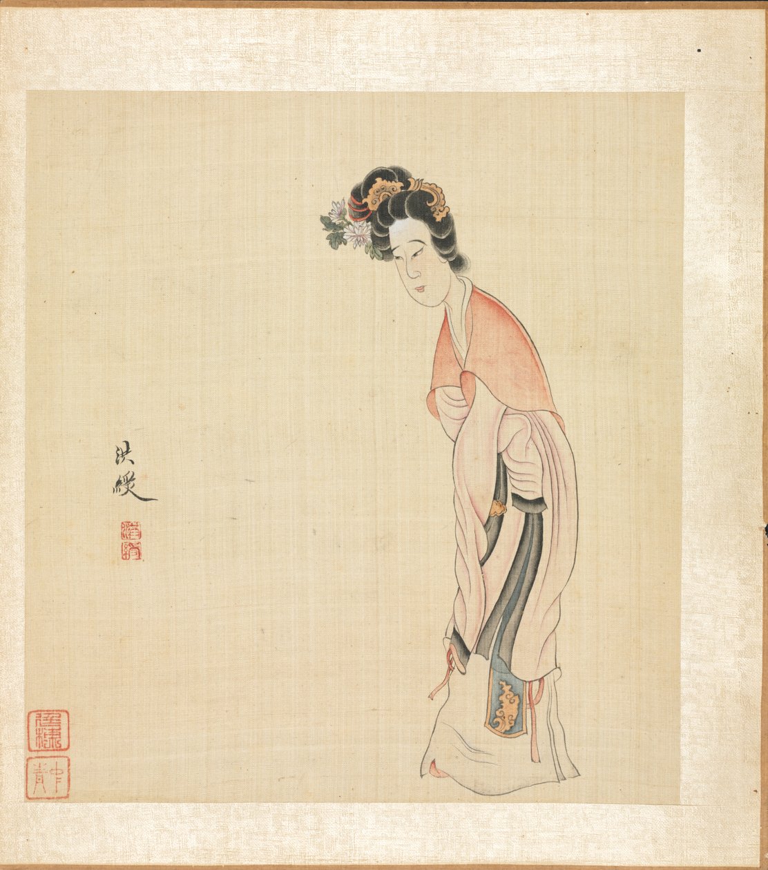 古代大师的画作：一位女士 作者 陈洪寿