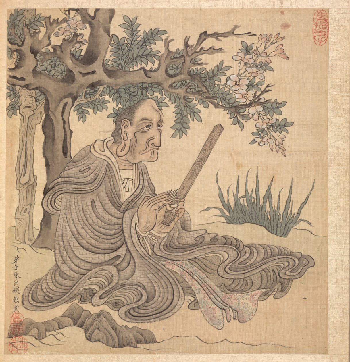 古代大师之后的绘画：罗汉（关修之后），1598-1652年。 作者 陈洪寿