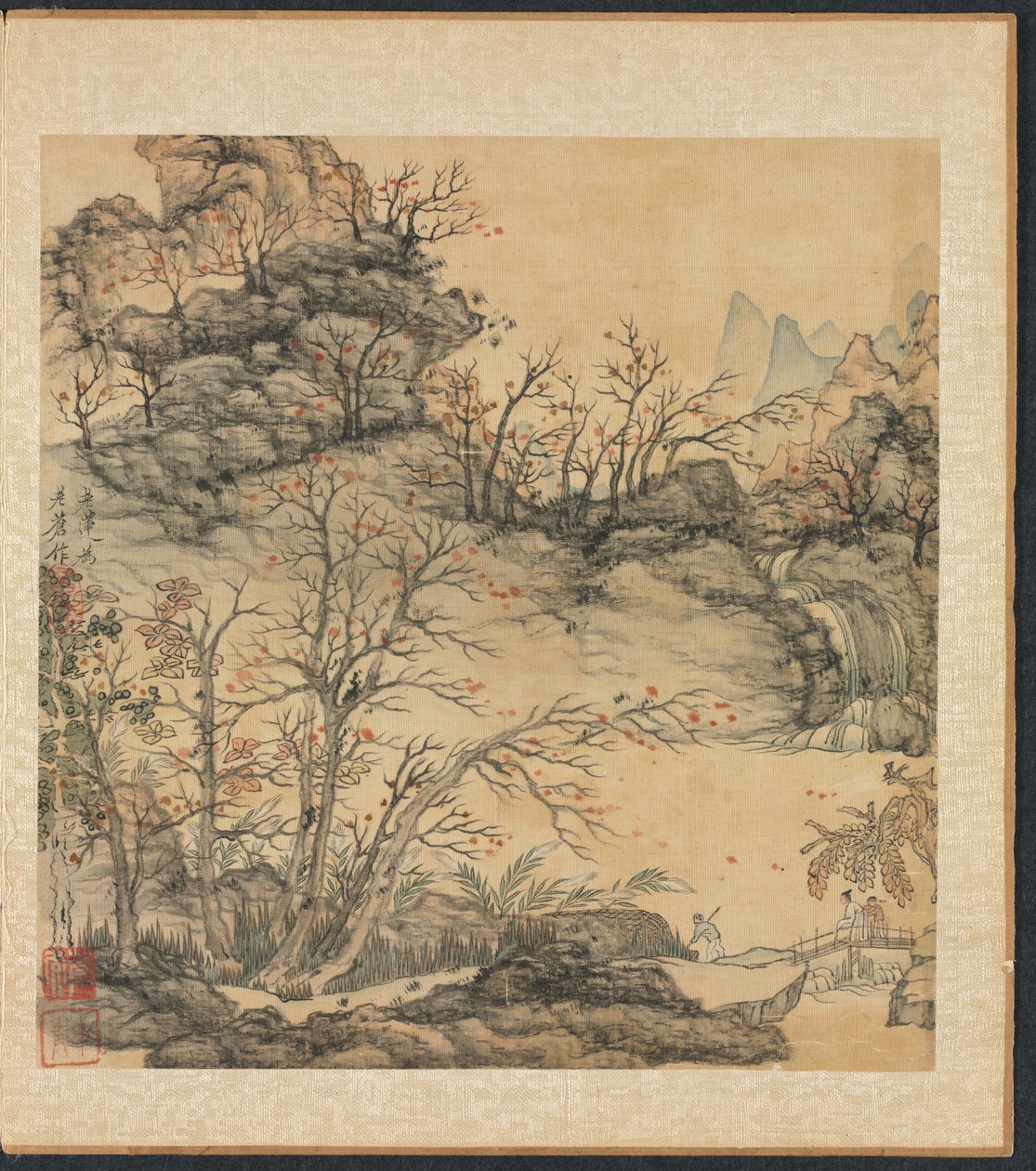 古代大师之后的绘画：秋天风景，1598-1652年。 作者 陈洪寿