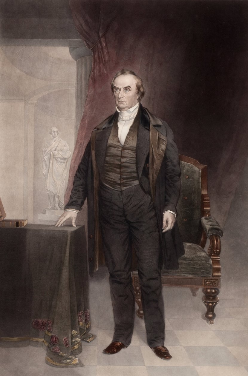 Portrait of Daniel Webster (1782-1852), by Harding, Chester (1792-1866). Mezzotint. Private Collection 作者 切斯特·哈丁（Chester Harding）