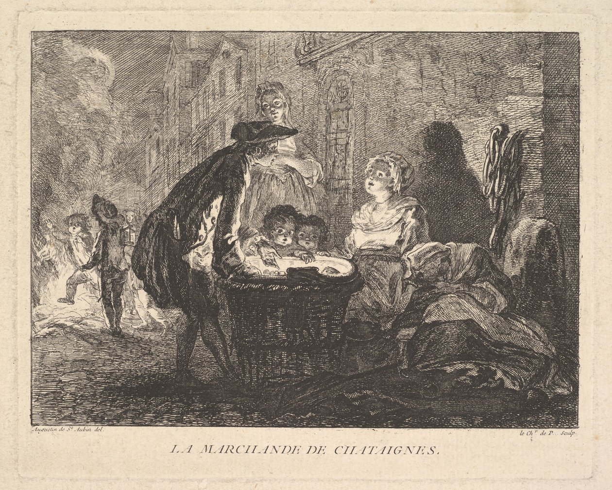 La Marchande de Chataignes 卖栗子的人》，1762年。 作者 帕灵顿骑士
