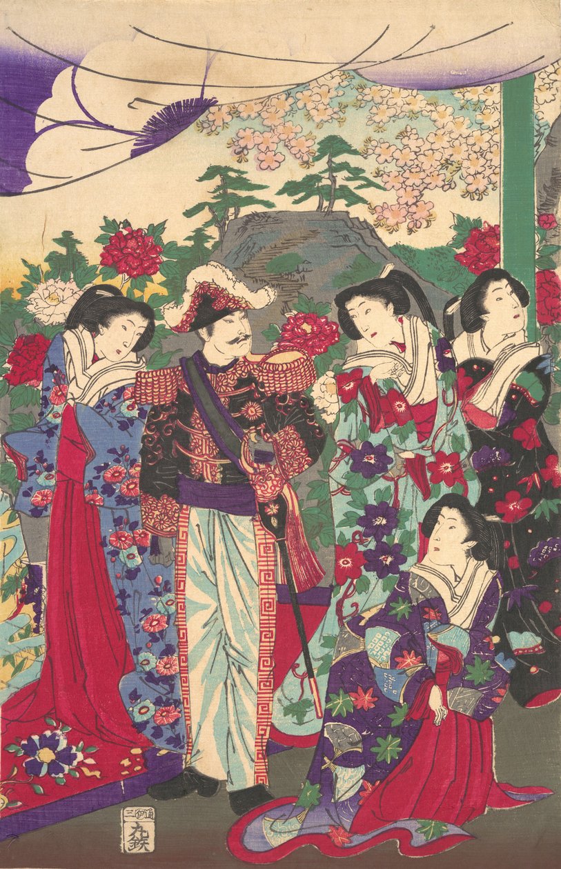 皇帝在宫女中，约1880., 约1880. 作者 近信洋州