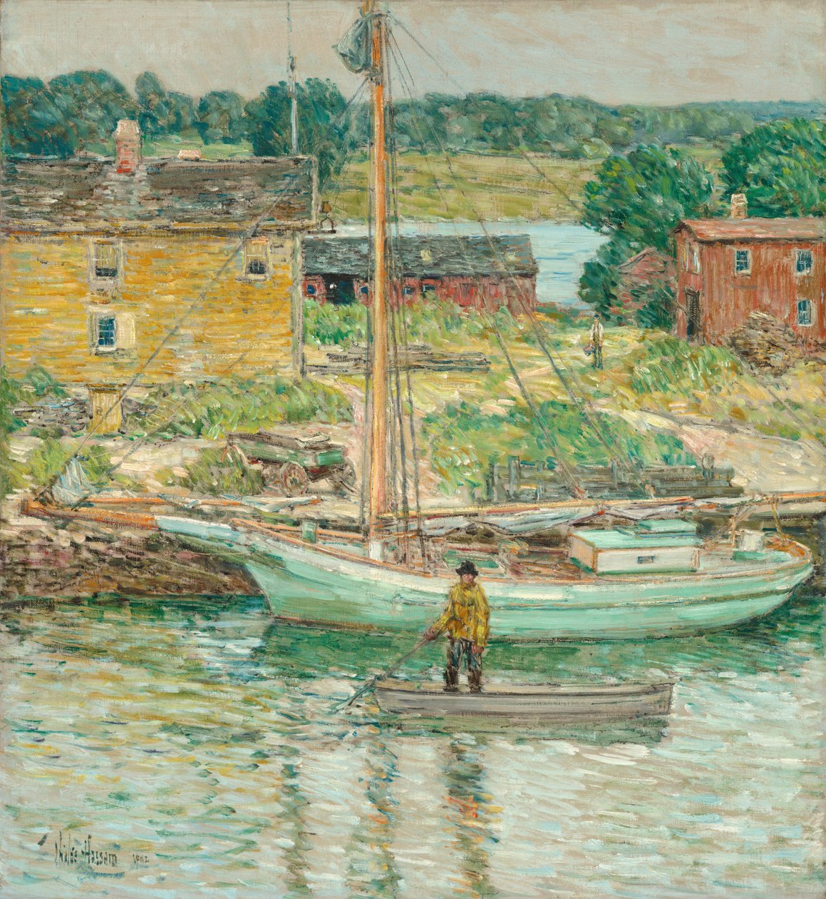 Oyster Sloop，Cos Cob 作者 柴尔德哈桑