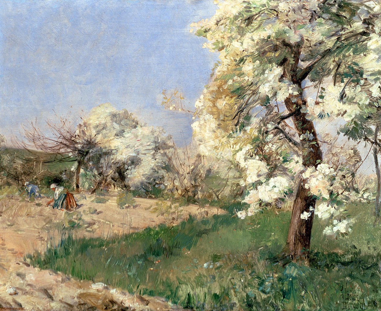 梨花，Villiers-de-Bel（面板油画） 作者 柴尔德·弗雷德里克·哈萨姆