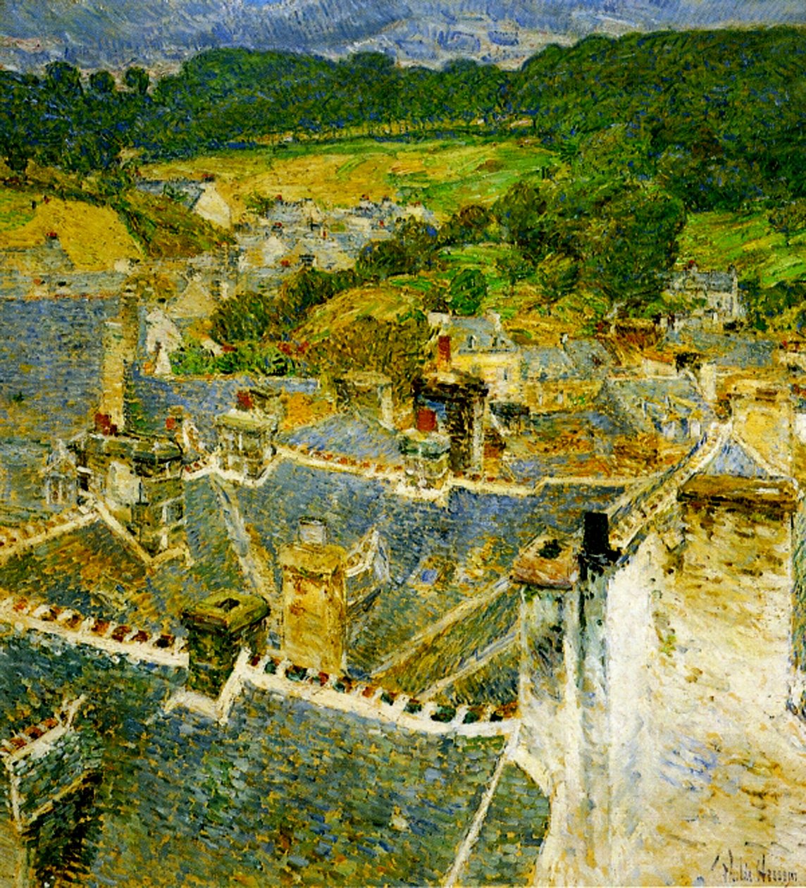 Rooftops, Pont-Aven, Brittany   1408676   zh       chinese Successfully Translated  Original: Tales from the Floating World on Eastern Brocade, Hanji in the Rain, 9th month 1867 (ink & colours on paper) Translat: Tales from the Floating World on Eastern Br 作者 柴尔德·弗雷德里克·哈萨姆