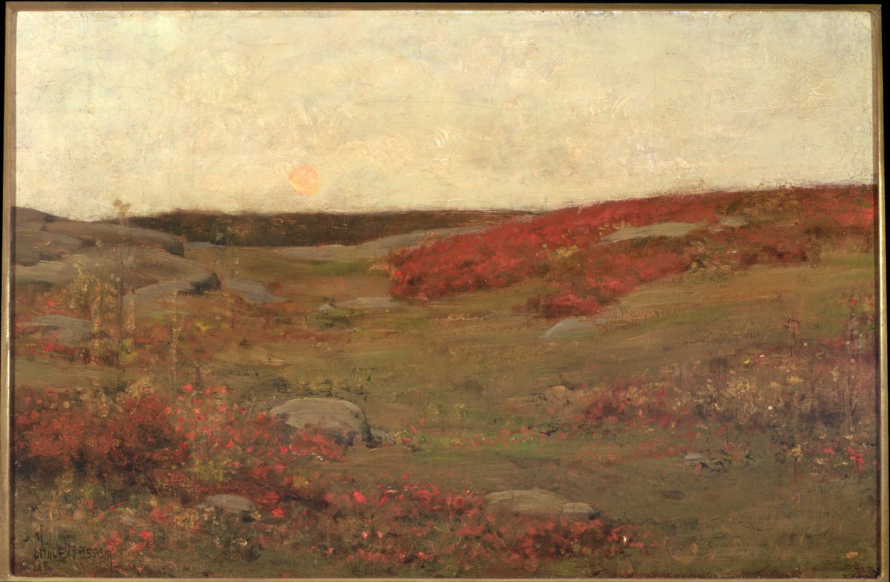 日出，秋天，约 1885 年（布面油画） 作者 柴尔德·弗雷德里克·哈萨姆