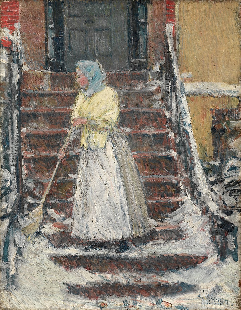 扫雪，1890年代。 作者 柴尔德哈桑