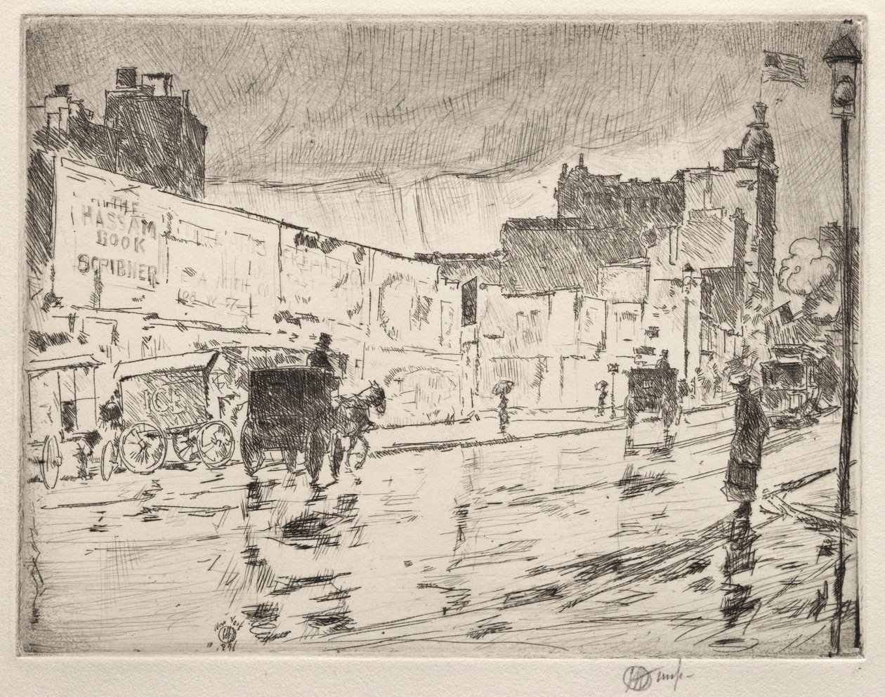 广告牌，纽约，1896年。 作者 柴尔德哈桑