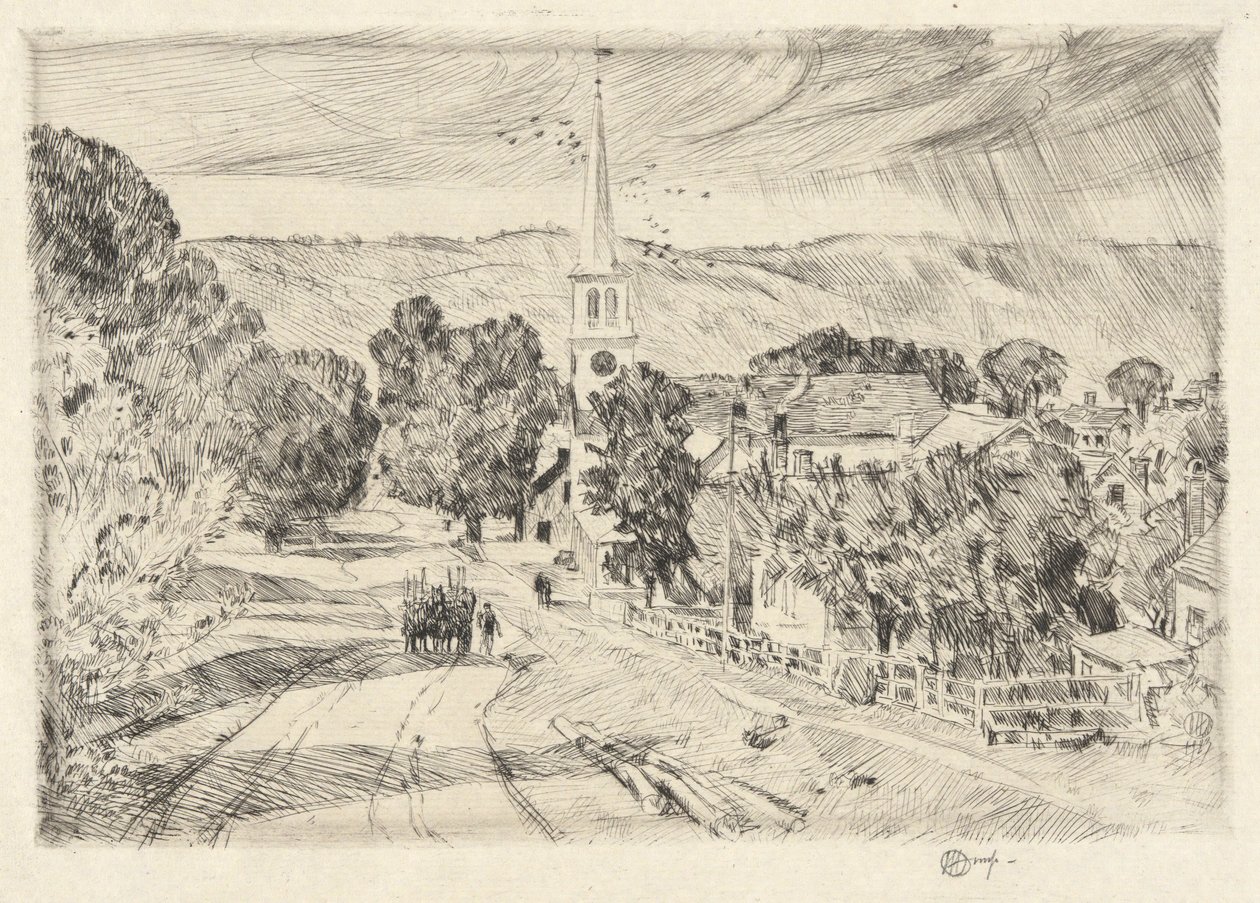 佛蒙特村，1923 年 作者 柴尔德哈桑