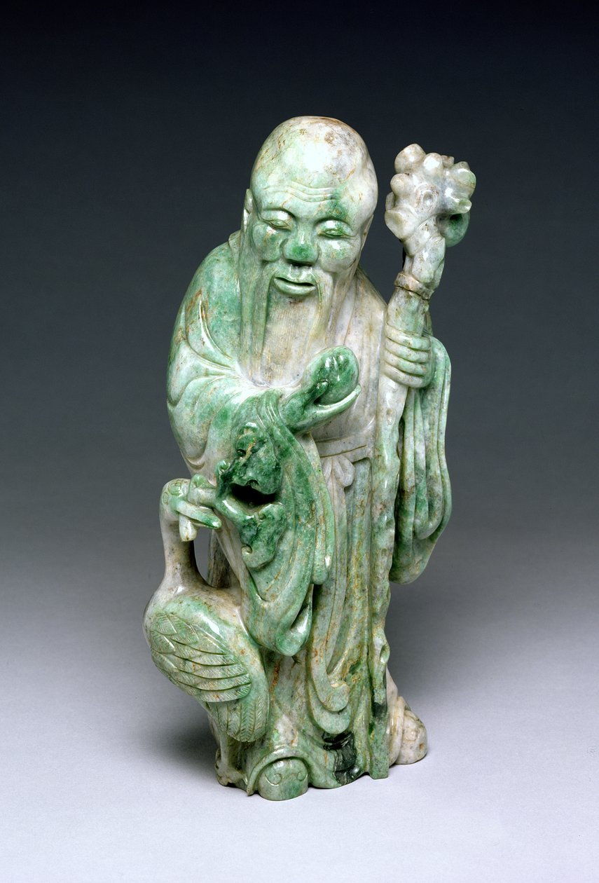 Figure of Shou Lao (jade) 作者 中文学校