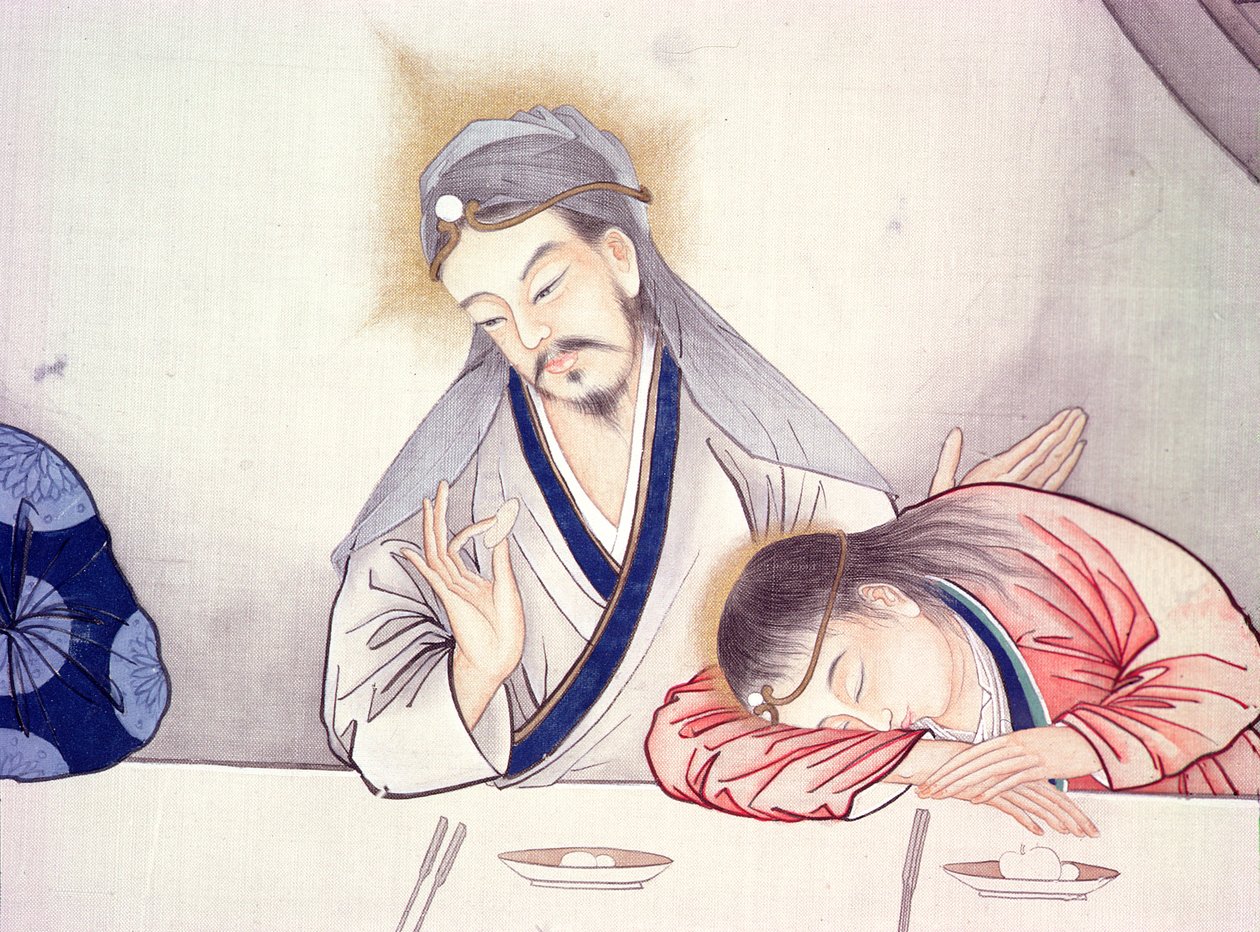最后的晚餐，基督和圣约翰（细节231479） 作者 中文学校