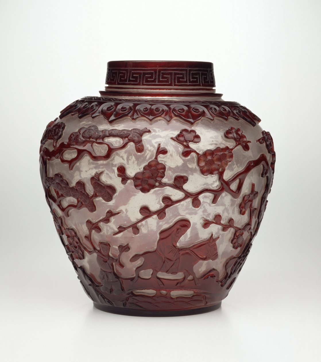 北京罐二色雕刻，干隆时期，1736-95（玻璃） 作者 中文学校